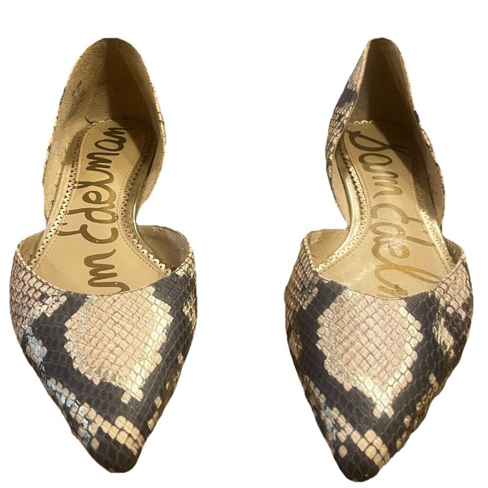 Sam Edelman Rodney Leather Snakeskin Flats 7M (inside flaw) See Pics